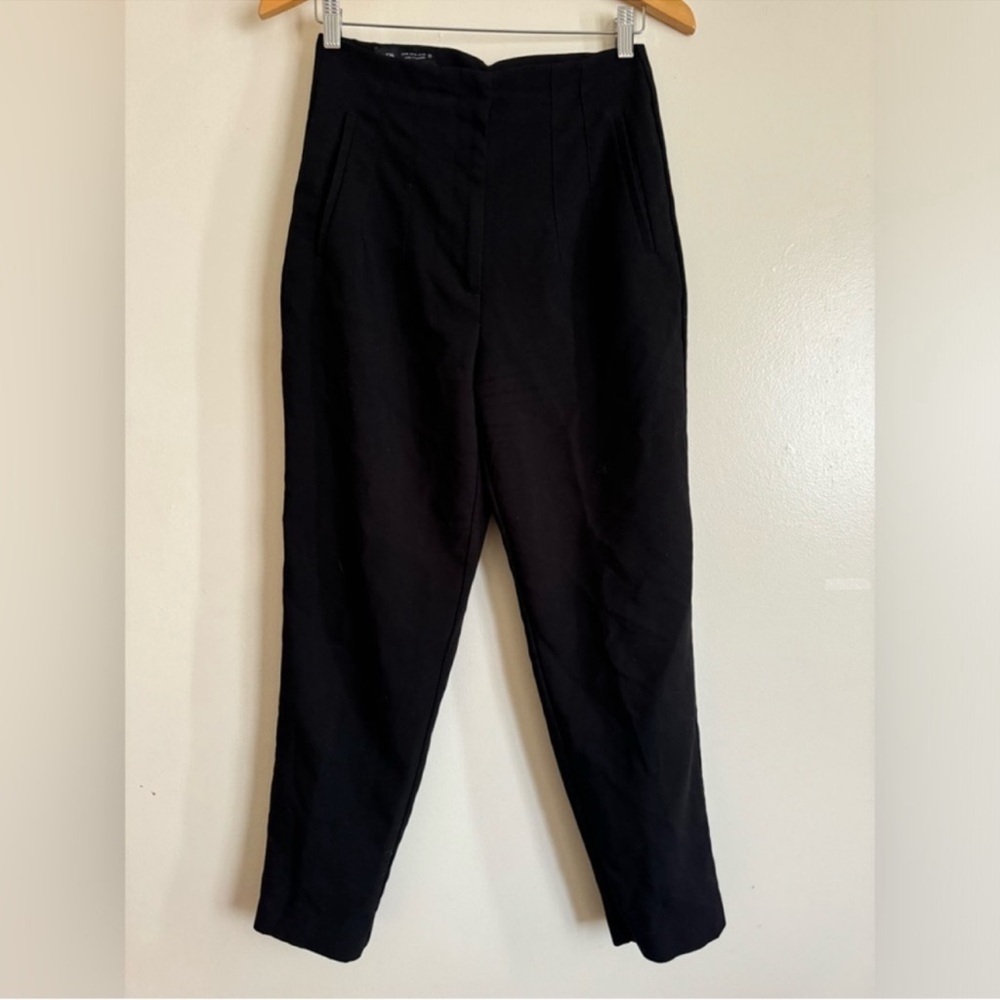 Zara Black Pleated Front Trousers - Picture 2 of 6